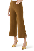 Cropped Pants With Button Detail